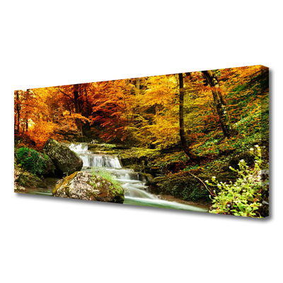 Fototryck canvas Skogsnaturvattenfall