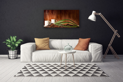 Fototryck canvas Muggar Coffee Beans Kitchen