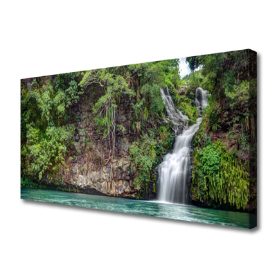 Fototryck canvas Vattenfall Rock Natur