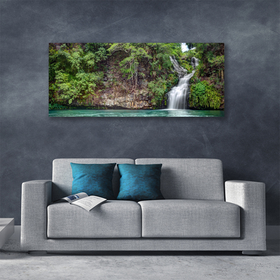 Fototryck canvas Vattenfall Rock Natur