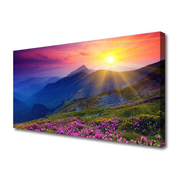 Bild på canvas Mountain Flower Meadow Landskap