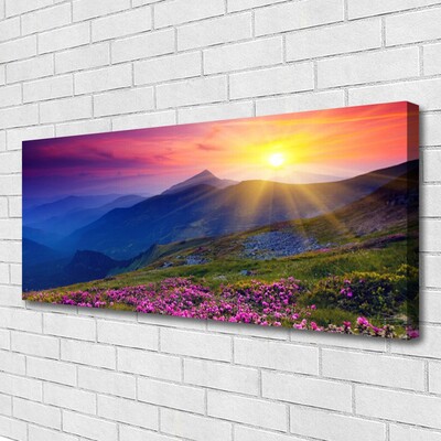 Bild på canvas Mountain Flower Meadow Landskap