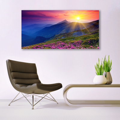 Bild på canvas Mountain Flower Meadow Landskap