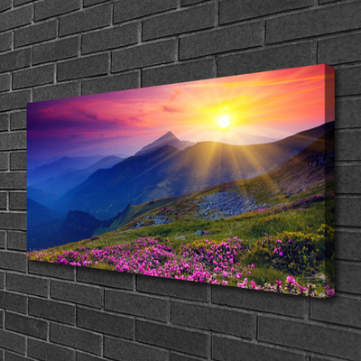 Bild på canvas Mountain Flower Meadow Landskap