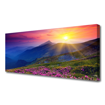 Bild på canvas Mountain Flower Meadow Landskap