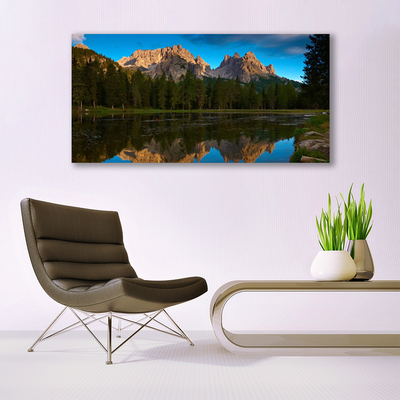 Fototryck canvas Skogssjölandskap