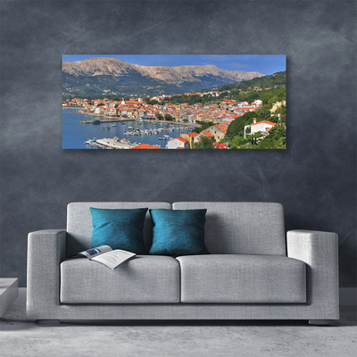 Canvas bild Stad Mountain Havslandskap