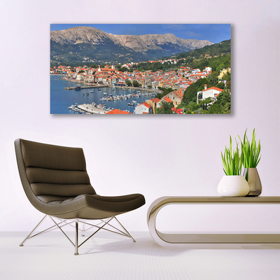 Canvas bild Stad Mountain Havslandskap