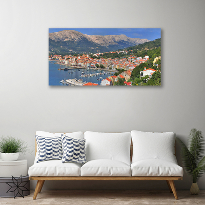 Canvas bild Stad Mountain Havslandskap