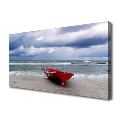 Fototryck canvas Båtstrand Havslandskap
