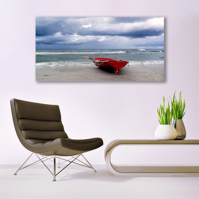 Fototryck canvas Båtstrand Havslandskap