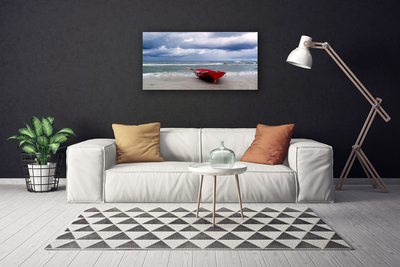 Fototryck canvas Båtstrand Havslandskap
