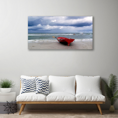 Fototryck canvas Båtstrand Havslandskap