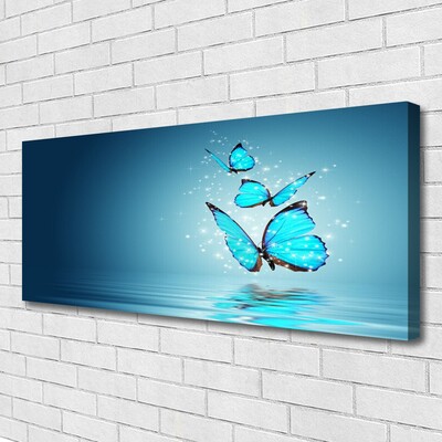 Canvas bild Blue Butterflies Water Art