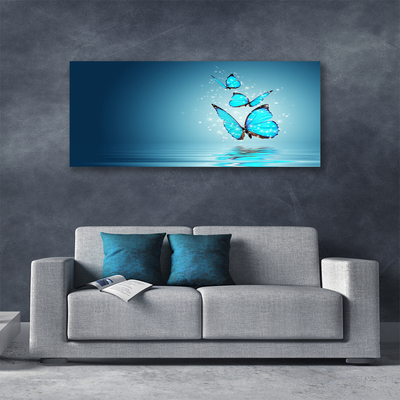 Canvas bild Blue Butterflies Water Art