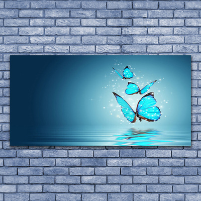 Canvas bild Blue Butterflies Water Art