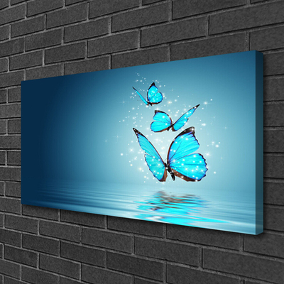 Canvas bild Blue Butterflies Water Art