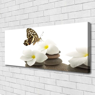 Bild på canvas Butterfly Flower Stones Plant