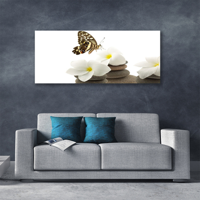 Bild på canvas Butterfly Flower Stones Plant