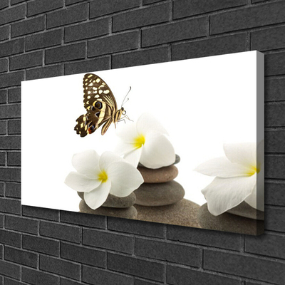 Bild på canvas Butterfly Flower Stones Plant