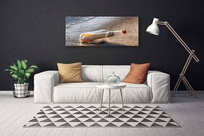 Canvas bild Bokstavsflaska Beach Art