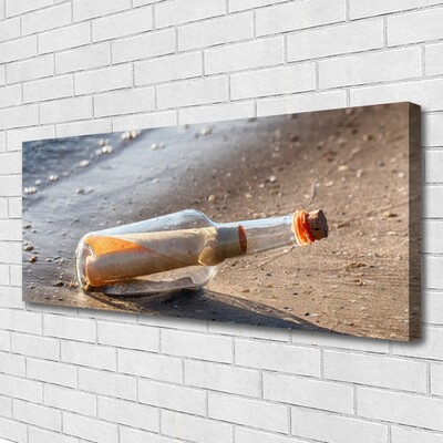 Canvas bild Bokstavsflaska Beach Art