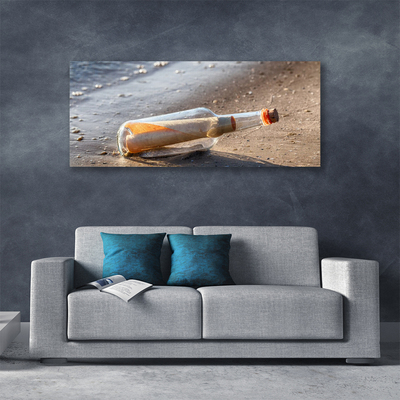 Canvas bild Bokstavsflaska Beach Art