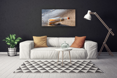 Canvas bild Bokstavsflaska Beach Art