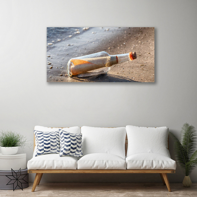 Canvas bild Bokstavsflaska Beach Art