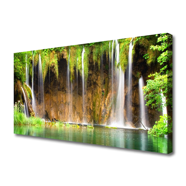 Canvas bild Vattenfall Lake Natur