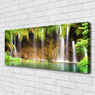 Canvas bild Vattenfall Lake Natur