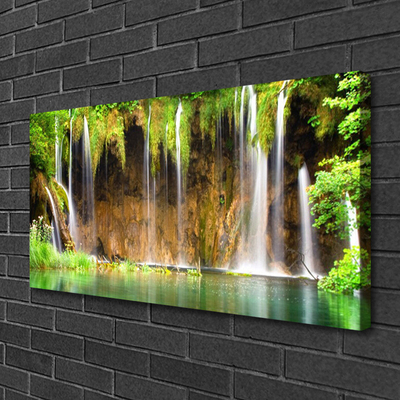 Canvas bild Vattenfall Lake Natur