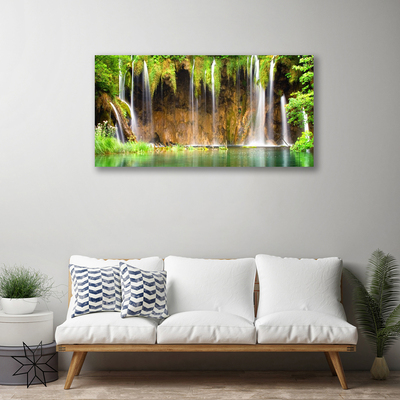 Canvas bild Vattenfall Lake Natur