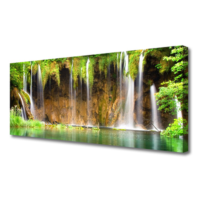 Canvas bild Vattenfall Lake Natur