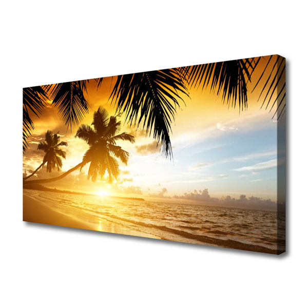 Fototryck canvas Beach Palm Sea landskap