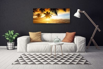 Fototryck canvas Beach Palm Sea landskap