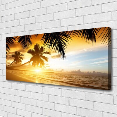 Fototryck canvas Beach Palm Sea landskap