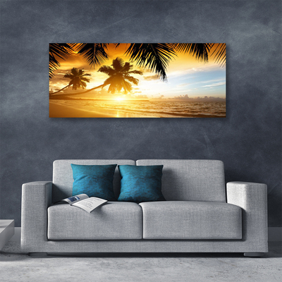 Fototryck canvas Beach Palm Sea landskap