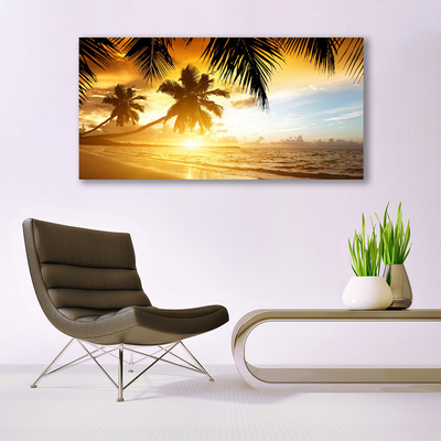 Fototryck canvas Beach Palm Sea landskap