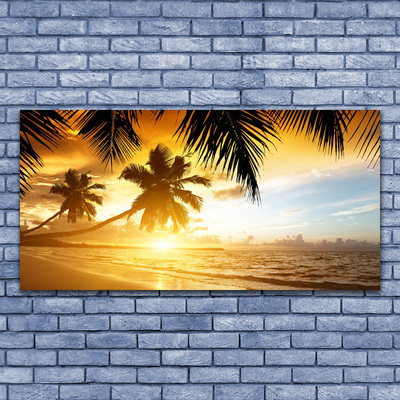 Fototryck canvas Beach Palm Sea landskap