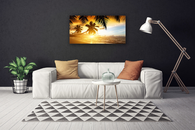 Fototryck canvas Beach Palm Sea landskap