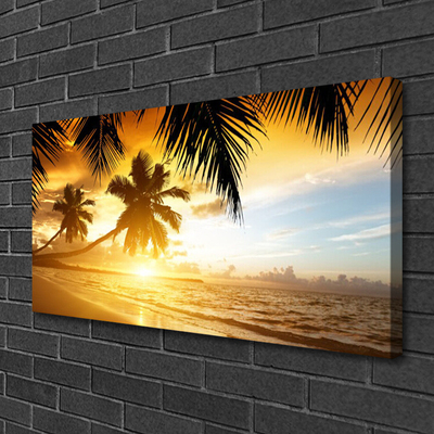 Fototryck canvas Beach Palm Sea landskap