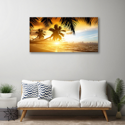 Fototryck canvas Beach Palm Sea landskap