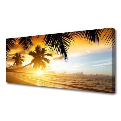 Fototryck canvas Beach Palm Sea landskap