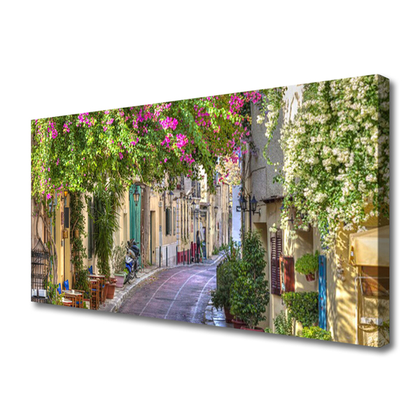 Fototryck canvas Alley Blommor Hus Plant