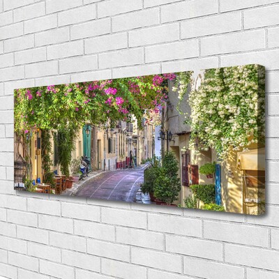 Fototryck canvas Alley Blommor Hus Plant