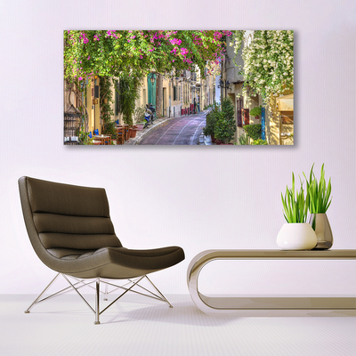 Fototryck canvas Alley Blommor Hus Plant