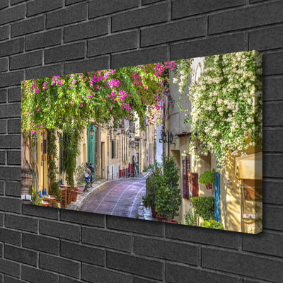 Fototryck canvas Alley Blommor Hus Plant