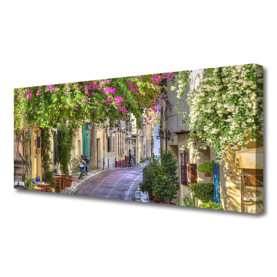 Fototryck canvas Alley Blommor Hus Plant