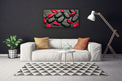 Canvas bild Kronblad Stenar Art